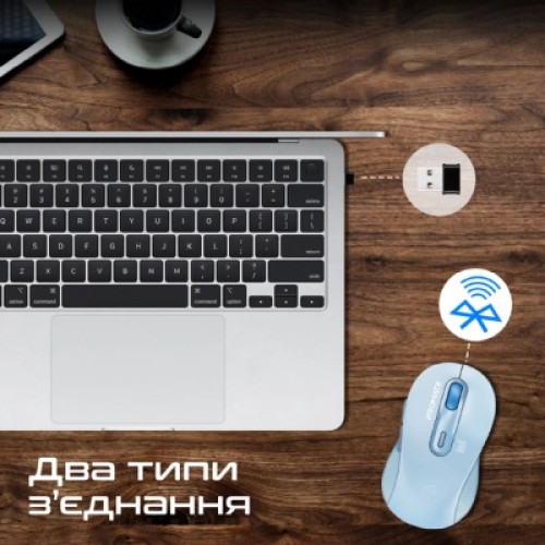 Мышка Promate Ken Wireless/Bluetooth Blue (ken.blue)
