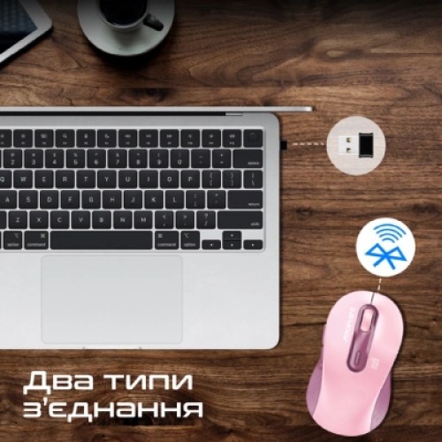 Мышка Promate Ken Wireless/Bluetooth Pink (ken.pink)