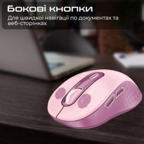 Мышка Promate Ken Wireless/Bluetooth Pink (ken.pink)