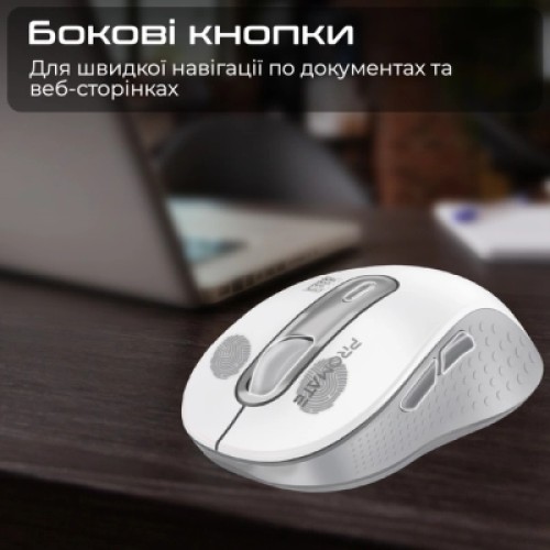 Мышка Promate Ken Wireless/Bluetooth White (ken.white)