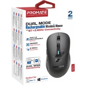 Мышка Promate Samo Wireless/Bluetooth Black (samo.black)