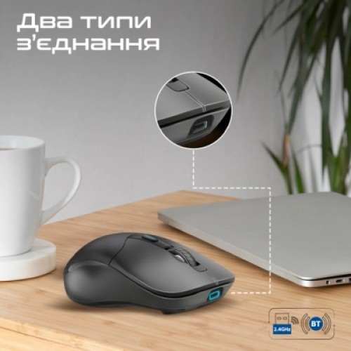 Мышка Promate Samo Wireless/Bluetooth Black (samo.black)
