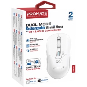 Мышка Promate Samo Wireless/Bluetooth White (samo.white)