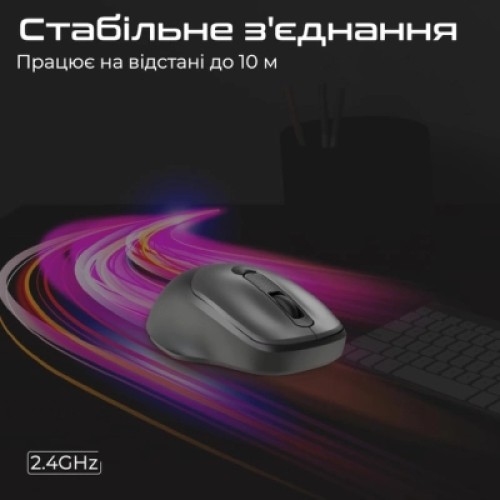 Мышка Promate UniGlide Wireless Black (uniglide.black)