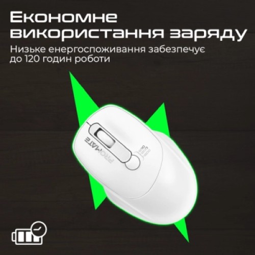 Мышка Promate UniGlide Wireless White (uniglide.white)