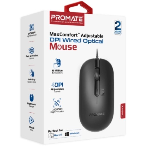 Мышка Promate CM-2400 USB Black (cm-2400.black)