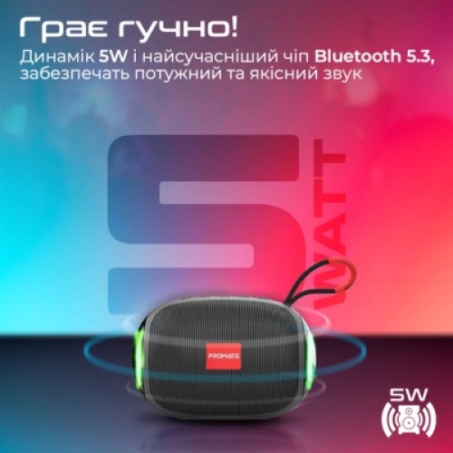 Акустическая система Promate Capsule-3 Black (capsule-3.black)