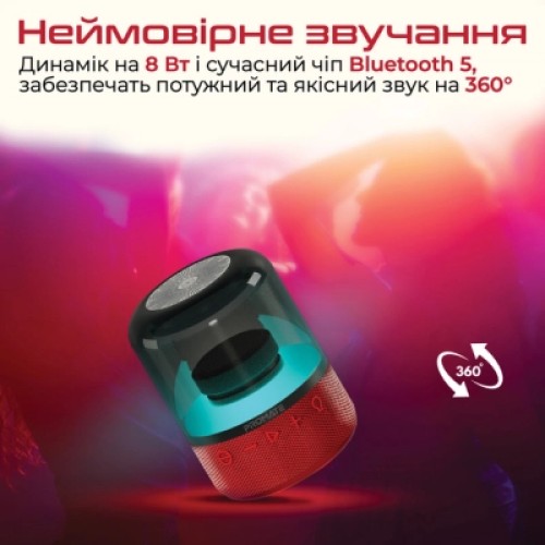 Акустическая система Promate Glitz Red (glitz.red) Акустическая система Promate Glitz Red (glitz.red)