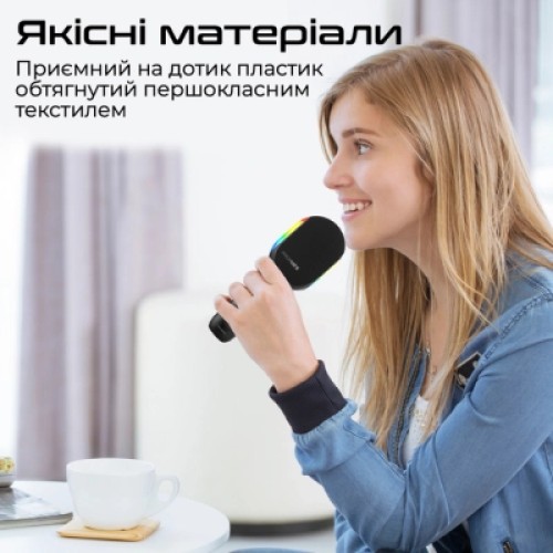 Микрофон Promate VocalMic Bluetooth 2 x AUX LED Black (vocalmic.black)