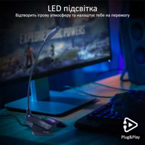 Микрофон Vertux VertuMic-1 LED USB Black (vertumic-1.black)