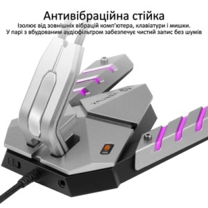 Микрофон Vertux Streamer-3 LED USB Grey (streamer-3.grey)