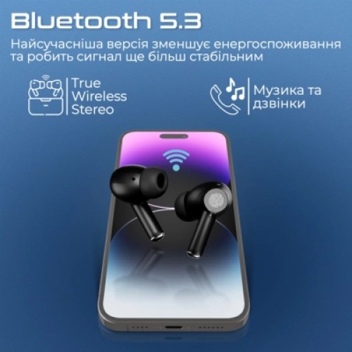 Наушники Promate ProPods Black (propods.black)