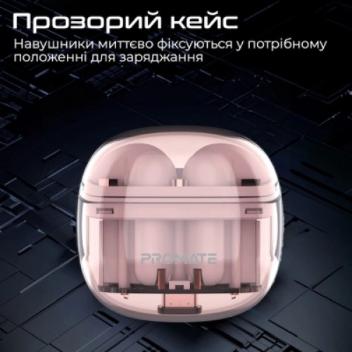 Наушники Promate TransPods Pink (transpods.pink)