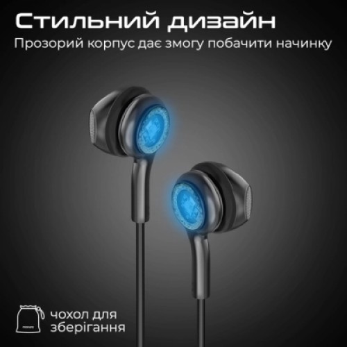 Наушники Promate LumiBuds-C Black (lumibuds-c.black)