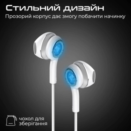 Наушники Promate LumiBuds-C Silver (lumibuds-c.silver)