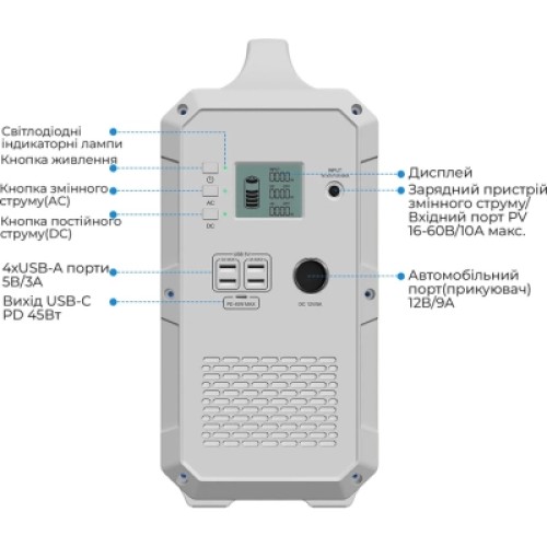 Зарядная станция BLUETTI PowerOak EB240 1000W (EB240)