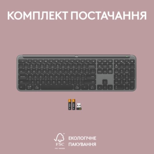 Клавиатура Logitech K950 Bluetooth/Wireless UA Graphite (920-012465)