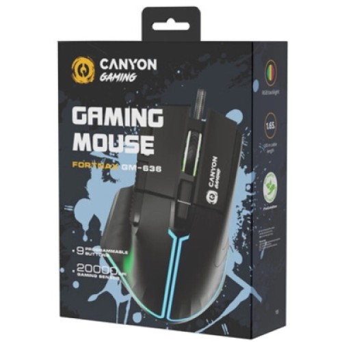Мышка Canyon Fortnax GM-636 RGB USB Black (CND-SGM636B)