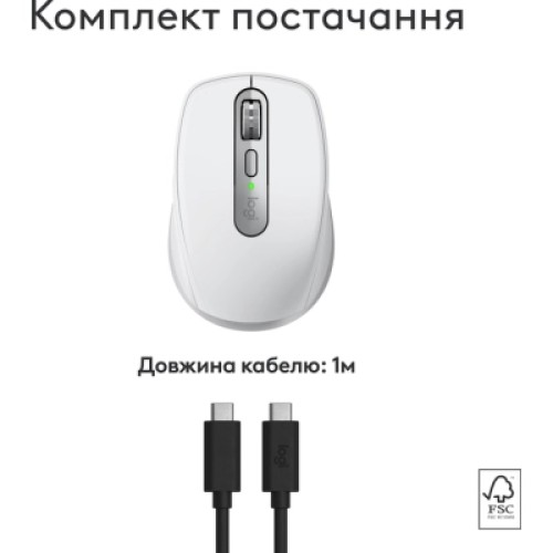 Мышка Logitech MX Anywhere 3S для MAC Wireless Pale Grey (910-006946)