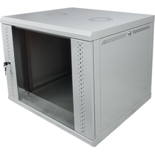 Шкаф настенный Eserver 9U 19" 600х600х503 (Ш*Г*В), сктекло, серая (ES-Е960G)