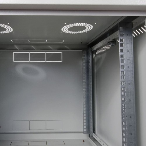 Шкаф настенный Eserver 9U 19" 600х600х503 (Ш*Г*В), сктекло, серая (ES-Е960G)