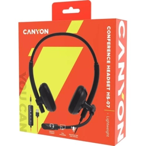 Наушники Canyon HS-07 PC Mic 3.5/USB 2.8 м Black (CNS-HS07B)