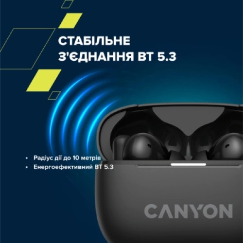 Наушники Canyon TWS-10 OnGo ANC ENC Graphite (CNS-TWS10B)