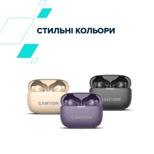 Наушники Canyon TWS-10 OnGo ANC ENC Graphite (CNS-TWS10B)