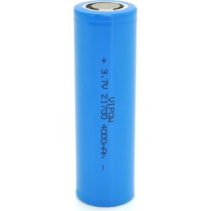 Аккумулятор 21700 4000mAh, 3.7V, Blue, FlatTop Vipow (ICR21700-4000mAhFT / 31078)
