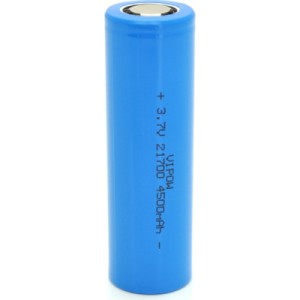 Аккумулятор 21700 4500mAh, 3.7V, Blue, FlatTop Vipow (ICR21700-4500mAhFT / 31079)