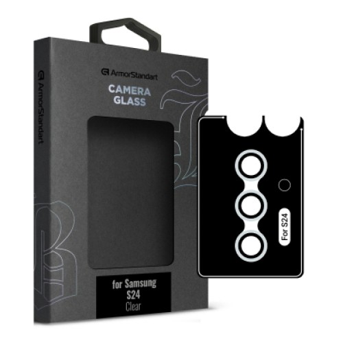 Стекло защитное Armorstandart Camera glass Supreme Black Icon Samsung S24 Clear (ARM76614)