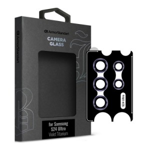 Стекло защитное Armorstandart Camera glass Supreme Black Icon Samsung S24 Ultra Violet Titanium (ARM76605)