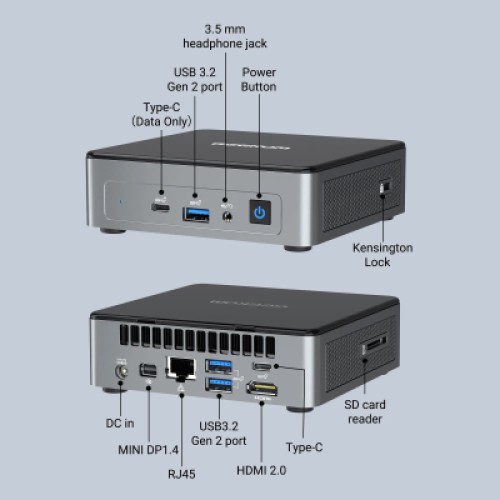 Компьютер GEEKOM Mini Air12 / N100, 16G, SSD 512G, WIN11 Pro (GMAir12N100-16512-EU)