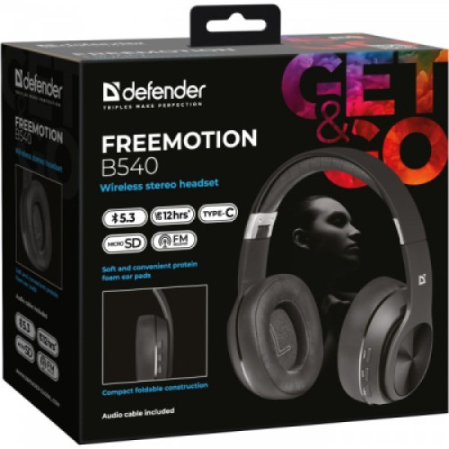 Наушники Defender FreeMotion B540 Bluetooth Black (63540)