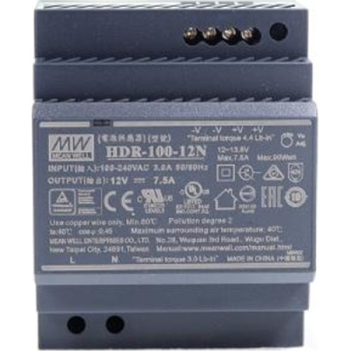 Блок питания для систем видеонаблюдения MeanWell HDR-100-12N