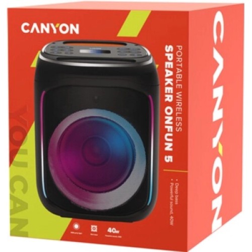 Акустическая система Canyon OnFun 5 Partybox 40W RGB Black (CNE-PBSP5)