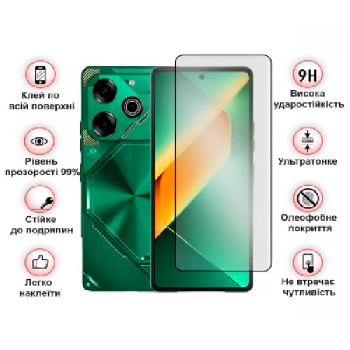 Стекло защитное BeCover Tecno POVA 6 Neo (LI6) 6.78" Black (711581)