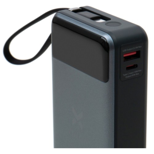 Батарея универсальная Vinga 20000 mAh 65W Display USB-C Cable Grey (VPBB2065C)