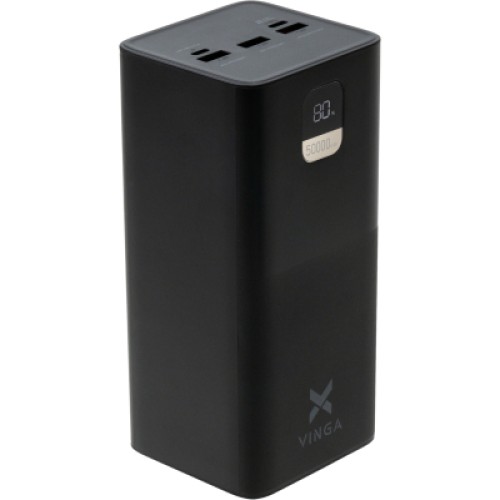 Батарея универсальная Vinga 50000 mAh 22.5W Display Black (VPBB5022)