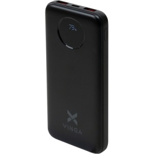 Батарея универсальная Vinga 10000 mAh 22.5W Display Black (VPBB1022)