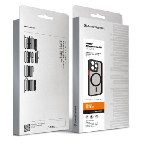 Чехол для мобильного телефона Armorstandart Unit MagSafe SE Apple iPhone 13 Pro Black Orange (ARM75370)
