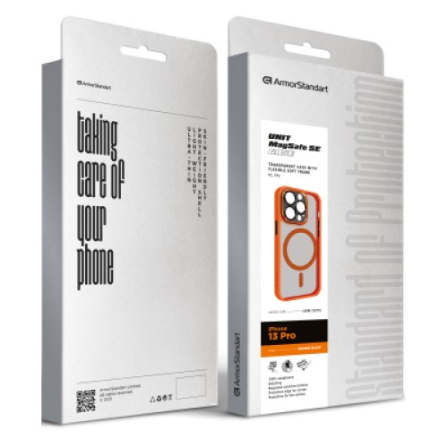 Чехол для мобильного телефона Armorstandart Unit MagSafe SE Apple iPhone 13 Pro Orange Black (ARM75379)