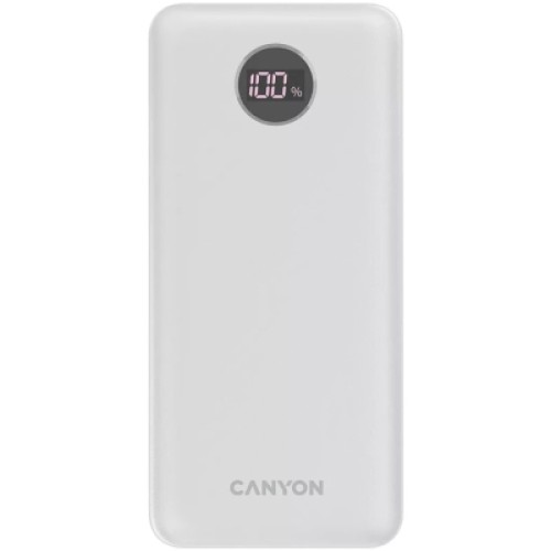 Батарея универсальная Canyon PB-2002 20000mAh, PD/20W, QC/3.0/22.5W, White (CNE-CPB2002W)
