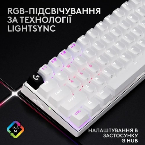 Клавиатура Logitech G Pro X 60 Lightspeed GX Tactile Wireless/Bluetooth UA White (920-011930)