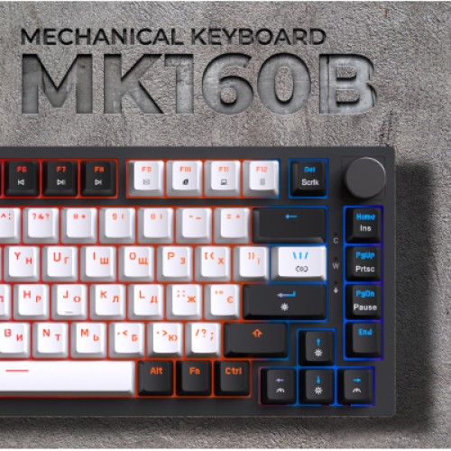 Клавиатура GamePro MK160B Hot-Swap Red Swich RGB USB UA Black (MK160B)