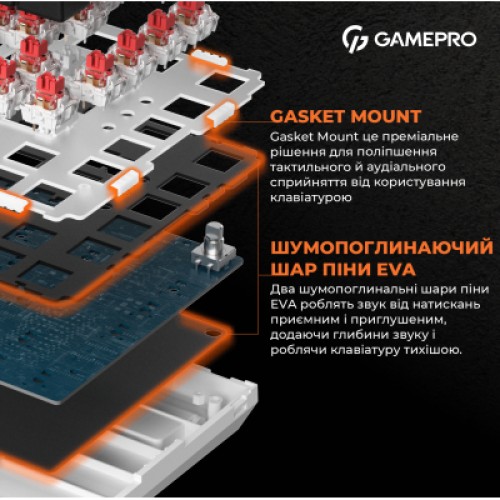 Клавиатура GamePro MK160B Hot-Swap Red Swich RGB USB UA Black (MK160B)