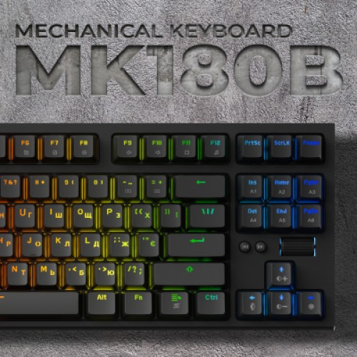 Клавиатура GamePro MK180B Hot-Swap Red Swich RGB USB UA Black (MK180B)