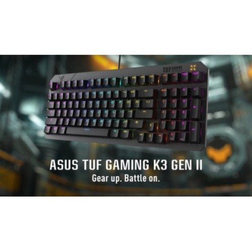 Клавиатура ASUS TUF Gaming K3 Gen II Opti-Mech RGB Red Switches USB UA Black (90MP0390-BKMA00)