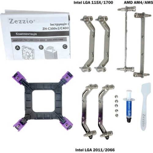 Кулер для процессора Zezzio ZH-C400 V2 ARGB/SRGB Ultra Fan