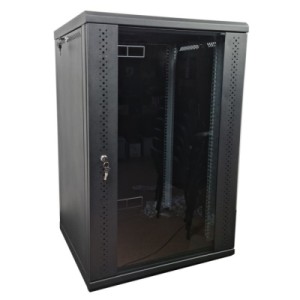 Шафа настінна Eserver 18U 19" 600х600х907 (Ш*Г*В), скло, чорна (ES-Е1860B)